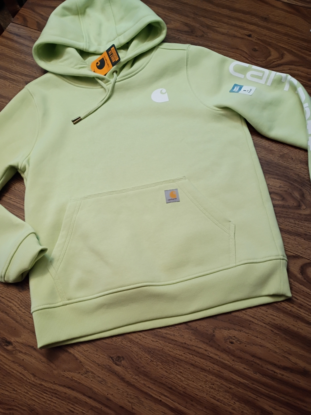Carhartt Women's Mint Relaxed Fit Logo Sleeve Graphic Sweatshirt Size Small